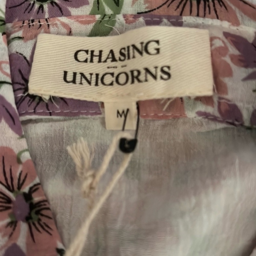 Chasing Unicorns Long sleeve Western Button Up Shirt Medium NWT - Picture 7 of 10